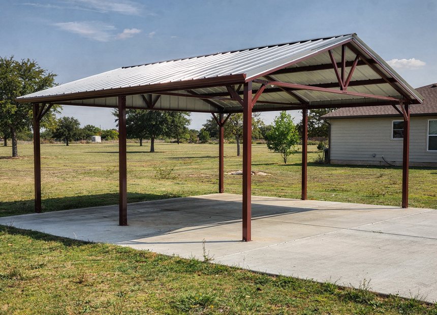 Metal carport and RV cover built in Houston, TX